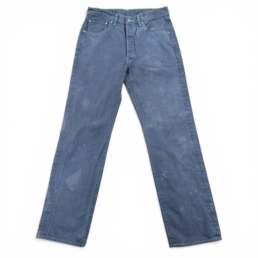 Levi's 501 Original Fit Mens W34 L34 Blue Garment Dyed Jeans